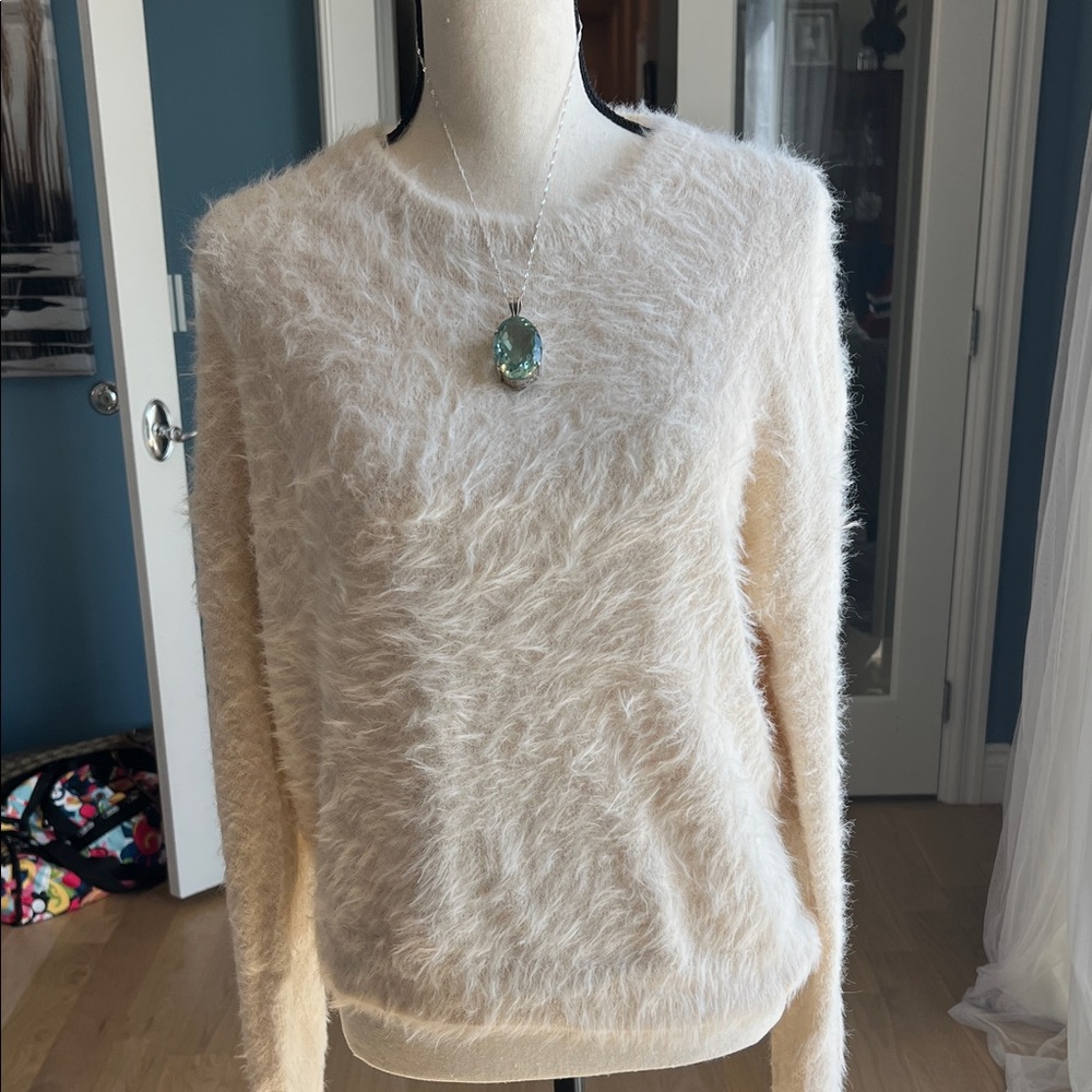 Velvet by Graham & Spencer Fuzzy Cream Sweater